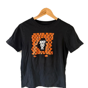Nike Black Tee with Orange Brick Design